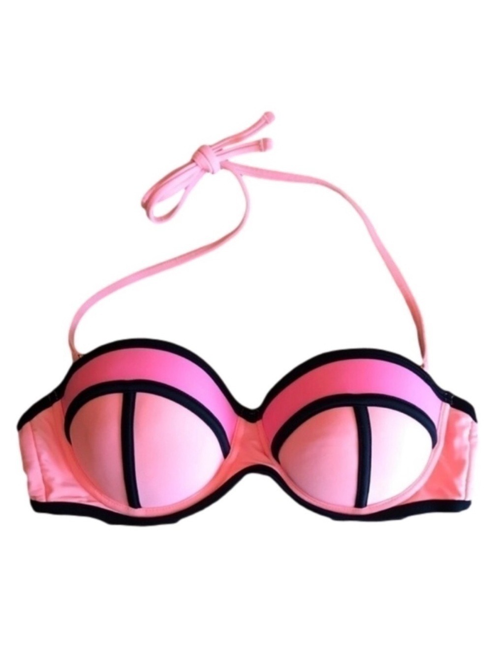 Arizona neon colorblock padded bikini swim top Jr size Large